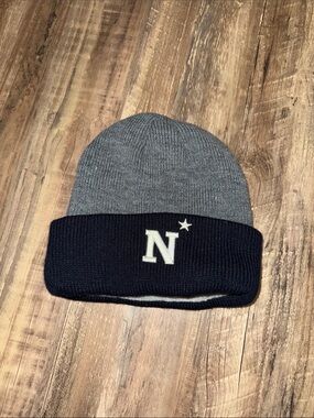 Navy Midshipmen Two-Tone Knit Beanie Hat - Gray & Navy